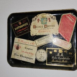 Vintage French advertising serving tray Decorative Tray with Label Designs